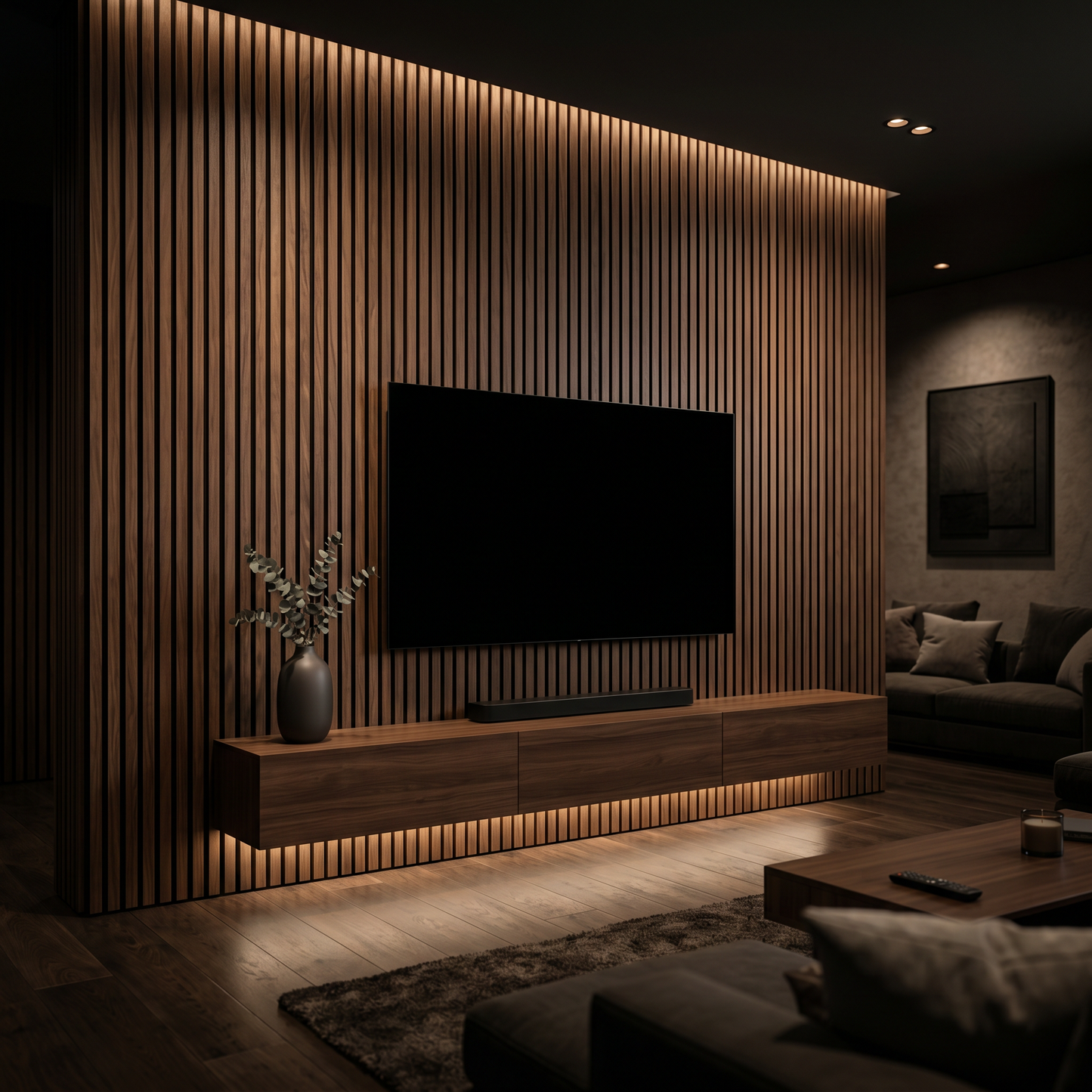 NeewGarden— Walnut Acoustic Wall Panel 270 × 110 cm