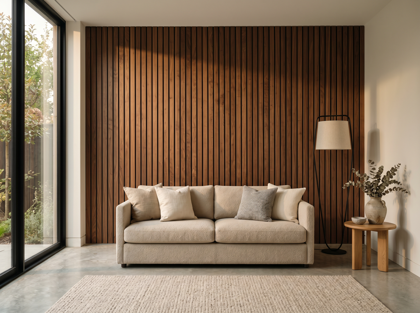 NeewGarden— Walnut Acoustic Wall Panel 270 × 110 cm