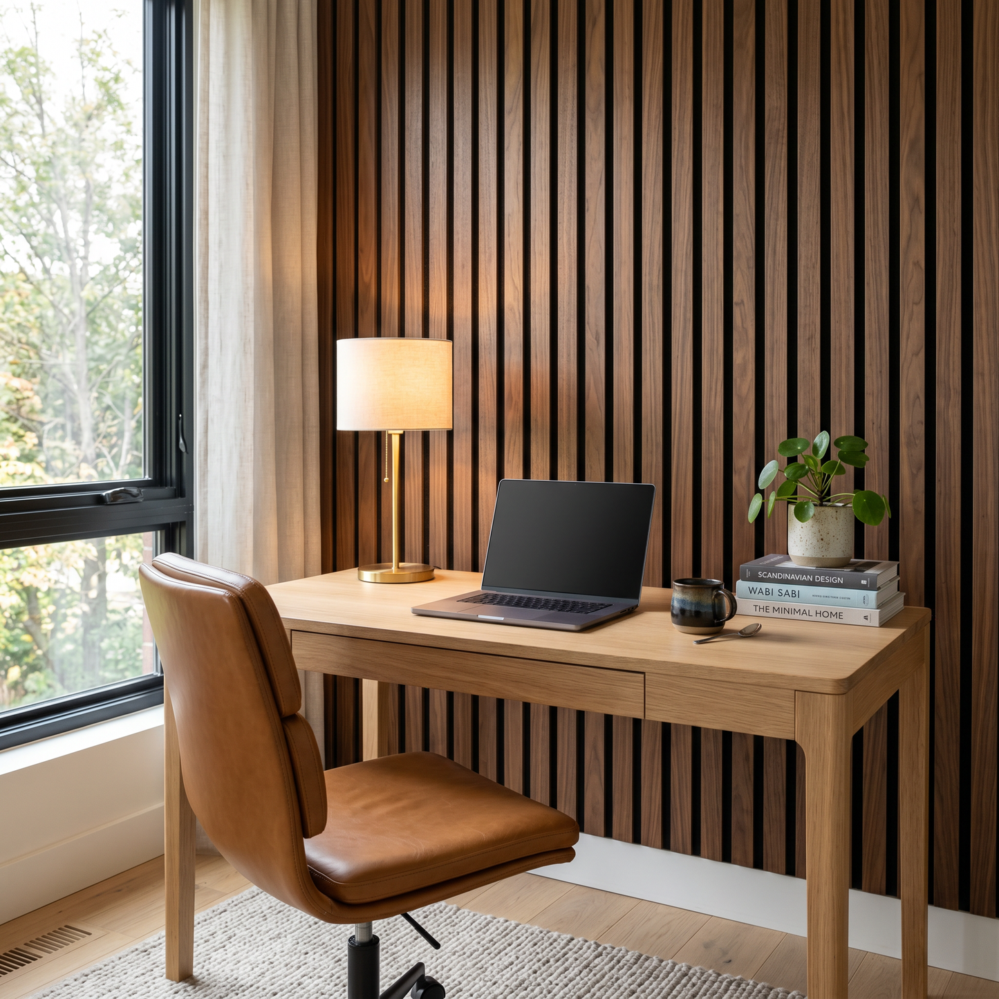 NeewGarden— Walnut Acoustic Wall Panel 270 × 110 cm